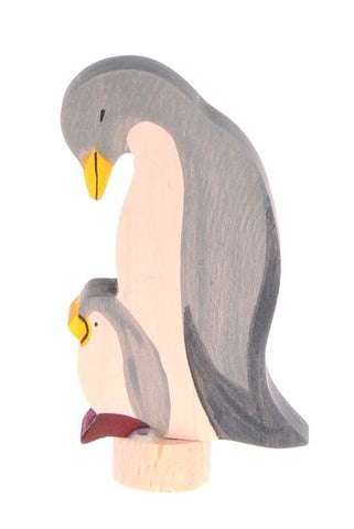 Grimms Birthday and Advent Ring Decoration - Handpainted Penguin Family
