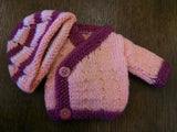 Small Doll Knitted Jacket and Beanie