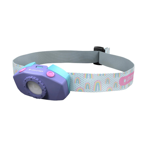 Head Torch Rechargeable 4R by Ledlenser Purple with Rainbows, Dragonfly Toys 