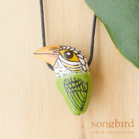 Songbird Whistle Necklaces - Lineated Barbet, Dragonfly Toys 