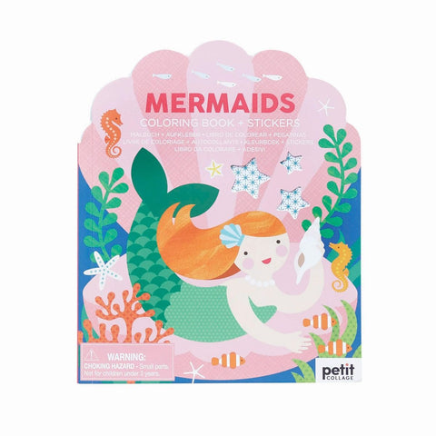 Mermaid Colouring Book with Stickers by Petit Collage, Dragonfly Toys 