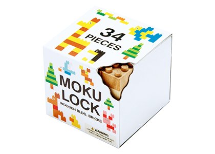 Wooden Lego Blocks  34 Pieces Kodomo - Mokulock
