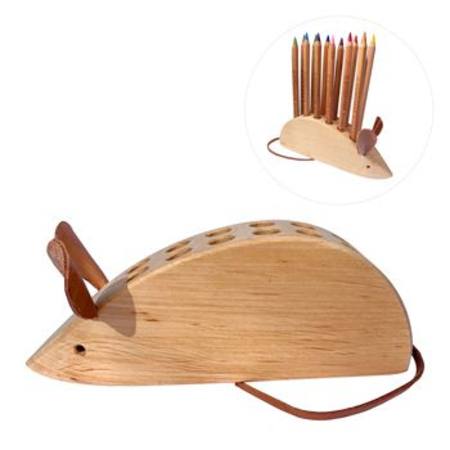 Mouse Wooden Pencil Holder by Drei Blatter