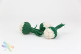 Mini Cauliflower Set of 3 Vegetable Felt Play Food by Papoose, Dragonfly toys