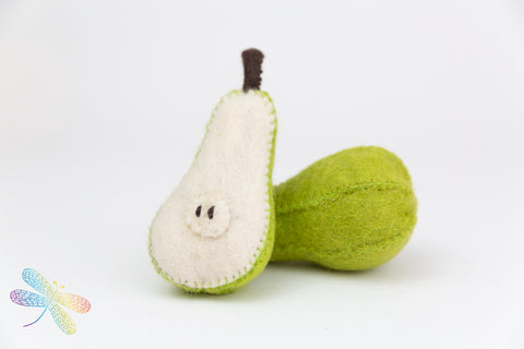 Felt pear, Papoose, dragonfly toys