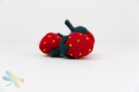 Strawberry Felt Play Food by Papoose, Dragonfly toys