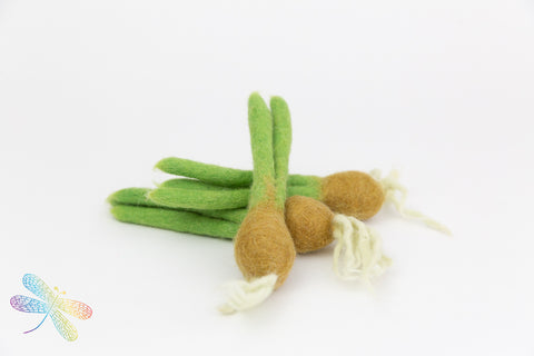 Mini felt brown onions, Vegetable Felt Play Food by Papoose, Dragonfly toys