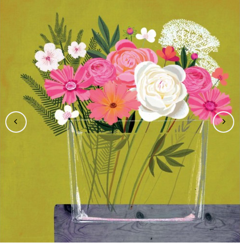 Greeting Card - Flowers and Ferns in a Jar