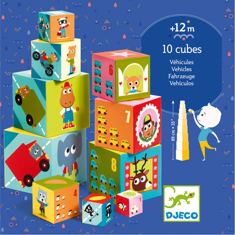 Stacking Vehicle Cubes Djeco Dragonfly Toys 