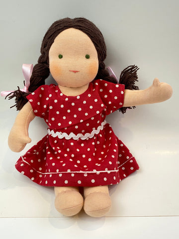 Small Steiner Doll- Dark Brown Hair with Plaits Dragonflytoys 