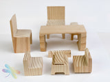 Wooden Surprise Puzzle, Tims swords, dragonfly toys, wooden table and chairs