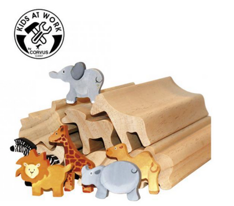 Kids At Work Profile Wood - Wildlife - 6 Shapes, africa, wildlife