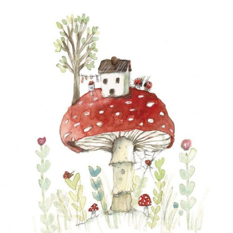 Greeting Card - Mushroom Home