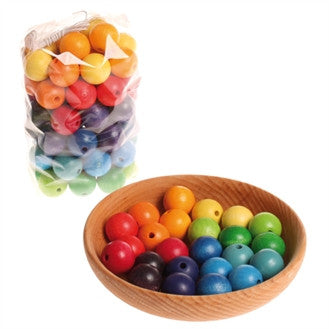 Grimms Rainbow Wooden Beads 30mm x 36 Beads