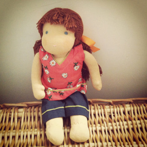 Small Steiner Doll- Girl Brown Hair with Fringe - Ella