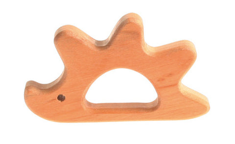wooden baby teething toy hedgehog