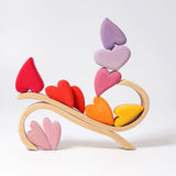 Grimms Wooden Hearts Blocks - Red