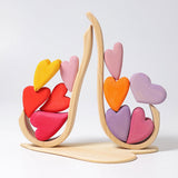 Grimms Wooden Hearts Blocks - Red