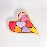 Grimms Wooden Hearts Blocks - Red