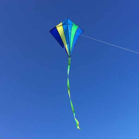 Diamond Shaped Kite Blues, Green and Yellow
