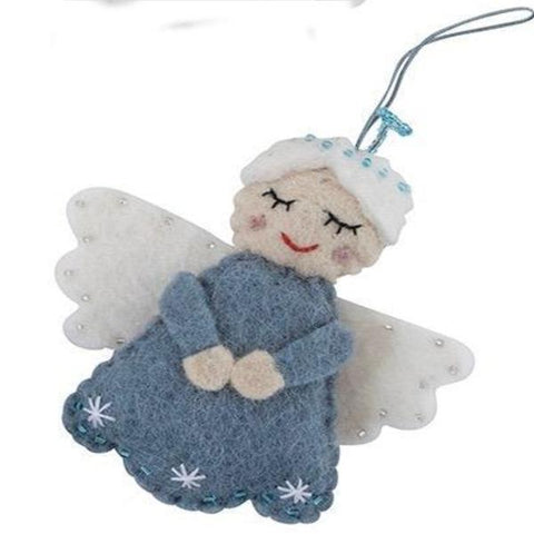 Felt Christmas Tree Decorations - Angel Blue, Dragonflytoys