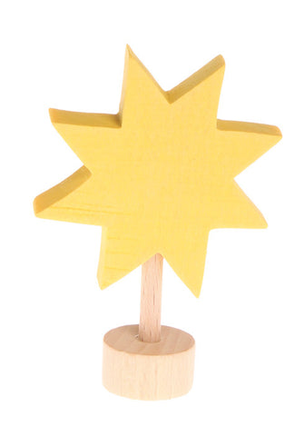 Wooden star decoration for birthday and advent rings by Grimms
