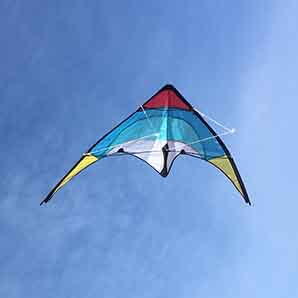 Stunt kite blue yellow red
